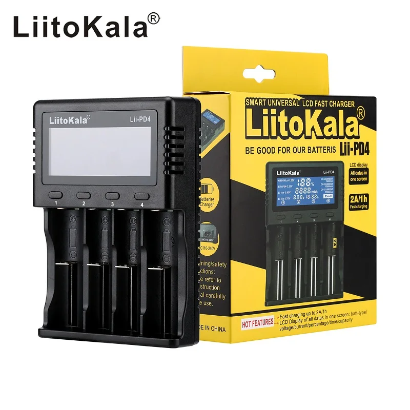 Liitokala Li-600 Li-500 Li-500S Li-M4 Li-M4S LCD z.SHTV 1,2V 18650 26650 16340 14500 18500 20700B Batterijlader