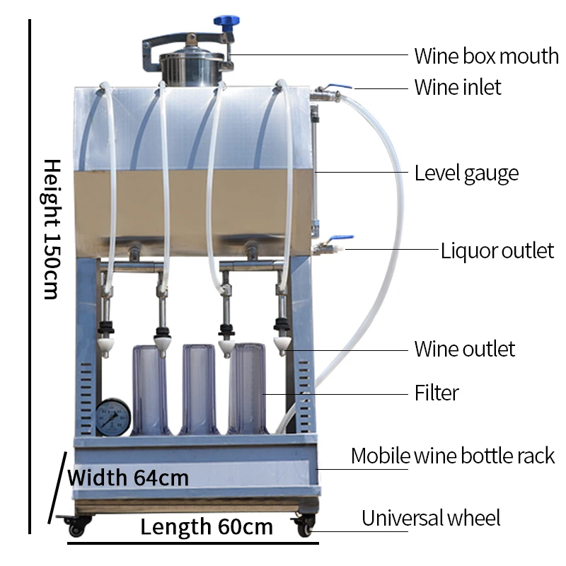 Wine filtering and filling integrated machine fruit wine filling beverage/grape wine/liquor with membrane filter