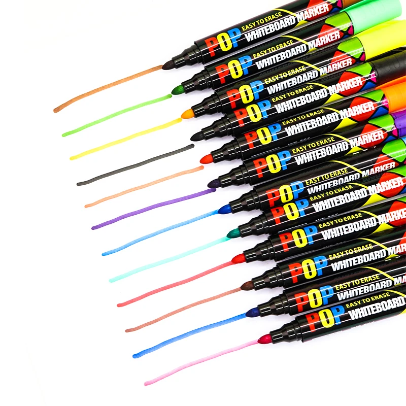Artriink Erasable Whiteboard Marker 8/12colors Refill Ink Office School Home Student Children\'s Drawing White Board Pen
