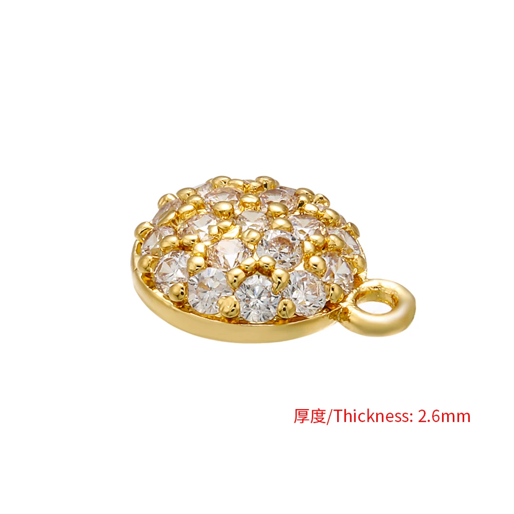 3pcs/lot, Brass Round Crystal Hollow Pendant for Women Necklace Earrings Jewelry Accessories Making Findings Model: VD554,