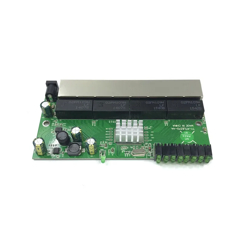 O porto do oem pbc 8 gigabit ethernet switch 8 encontrou o encabeçamento da maneira de 8 pinos 10/100/1000 m hub 8way power pin pcb placa oem schroef gat