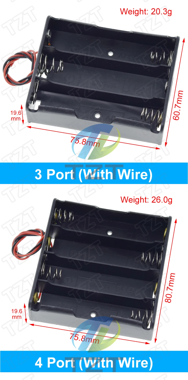 1/3PCS Kunststoff Standard Größe AA/18650 Batterie Halter Box Fall Schwarz Mit Draht Blei 3,7 V/1,5 V Clip – Detail 12