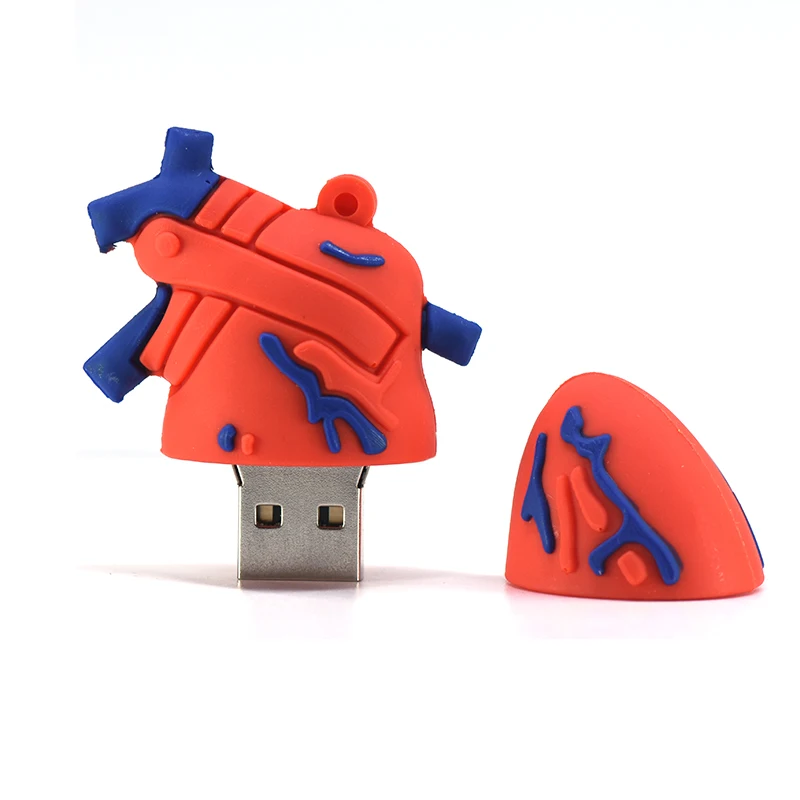 Organ Pen Drive 4GB 8GB 16GB 32GB 64GB Heart Usb Flash Drive 128GB 256GB Cartoon Memory Stick Pendrive U Stick