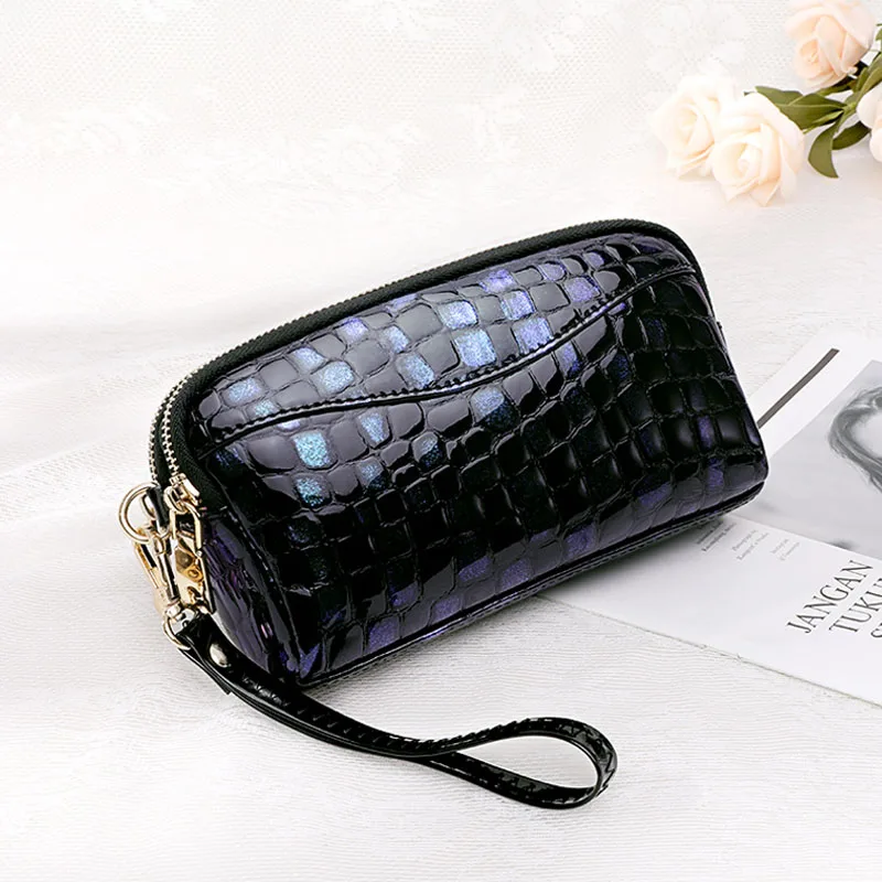 2024 New Real Cowhide Clutch Bag Famous Brand Fashion Double Zipper Coin Purse Mobile Phone bag high quality shoulder bag