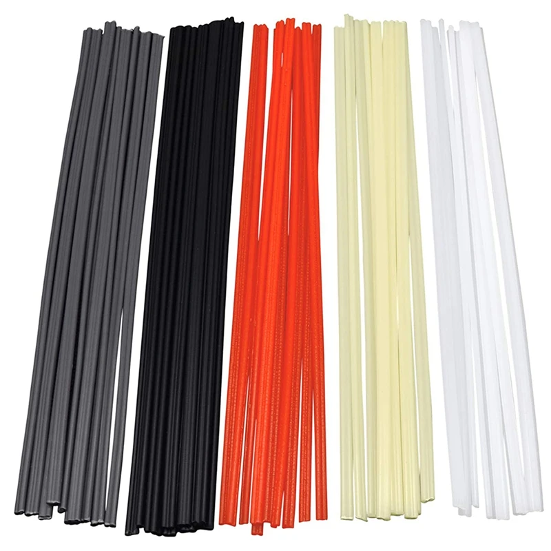 50PCS Plastic Welding Rods - PP/PVC/PE Plastic Welder Rods for Hot Air Tools 10 Inch (Each Color 10PCS)