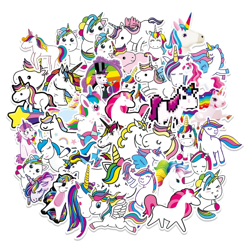 

10/30/50PCS Cute Unicorn Waterproof Stickers Aesthetics Skateboard Laptop Motorcycle Phone Bike Graffiti Sticker Decal Kid Toy