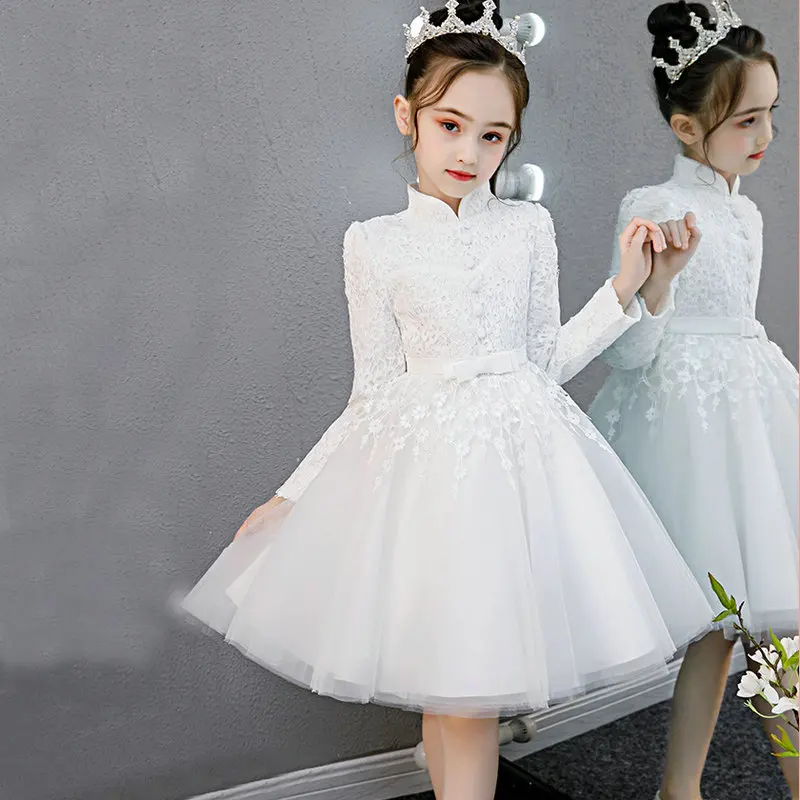 Flower Girl Wedding Party flower girl show party Dress girl\'s birthday party Eucharist ball Lace embroidery New Year clothing