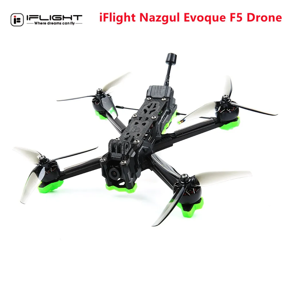 

IFlight Nazgul Evoque F5 аналоговый 5-дюймовый 4S 6S FPV Дрон BNF (squved-X или DC) с SucceX-E Mini F7 55A 600 мВт стек для FPV Racing
