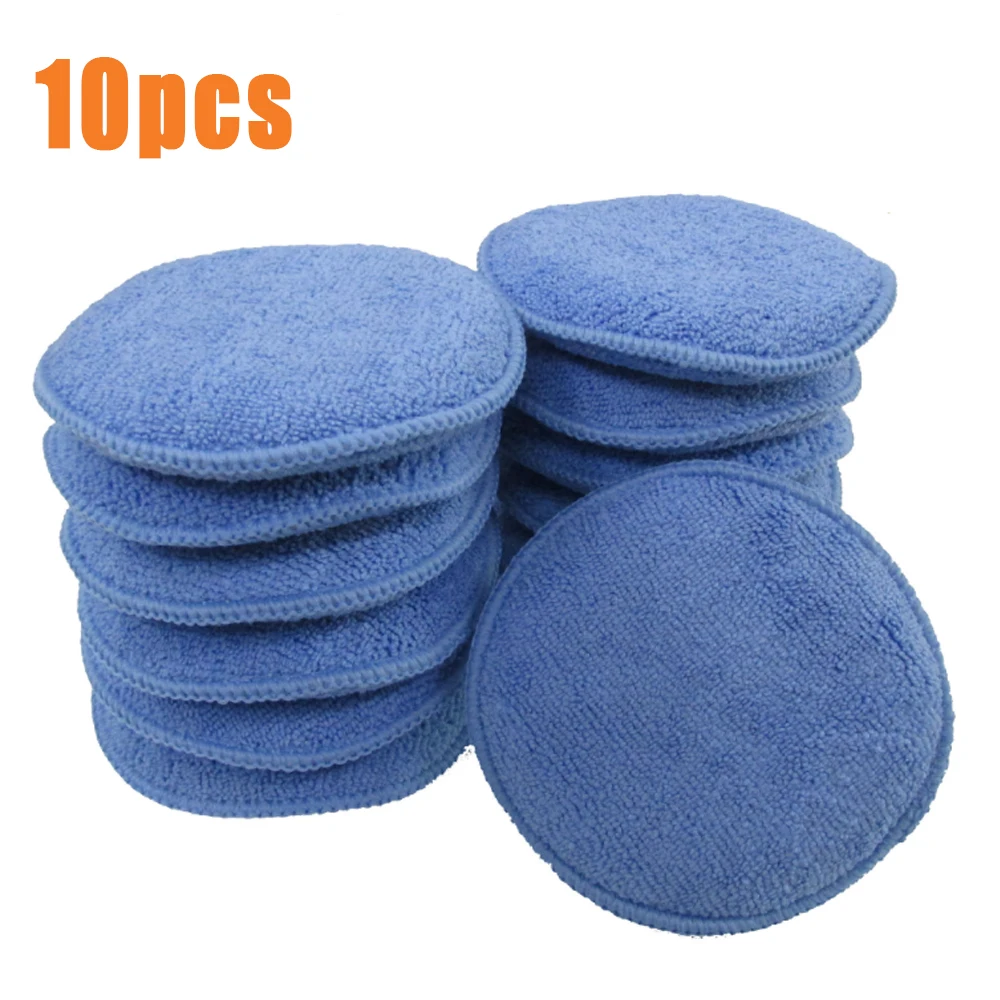 10 Pcs 5 Inch Car Cleaning Soft Vehicle Accessories Foam Applicator Car Wax Sponge Dust Remove Auto Care Polishing Pad