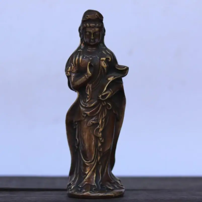 China brass Ruyi Goddess of mercy bodhisattva crafts statue