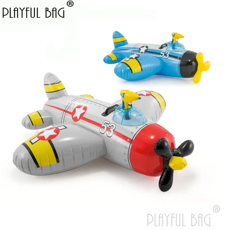 Playful bag Children inflatable Jet plane water toys With water gun Summer Swimming ring Summer swimming toys for 3-8 years E65