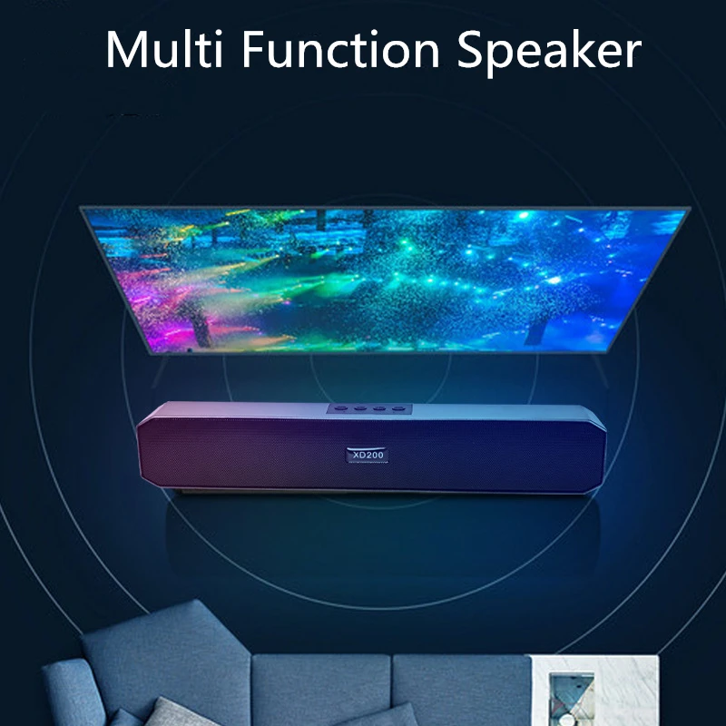 Poderoso Barra de sonido inalámbrico caja de sonido para parlantes de Audio centro de teatro en casa Subwoofer estéreo Bluetooth PC FM Radio AUX