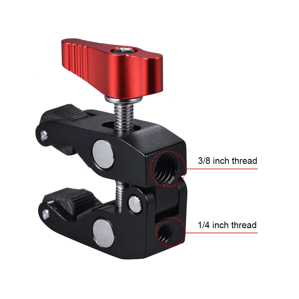 Brazo mágico ajustable multifunción, Super abrazadera, Clip de cangrejo para cámara DSLR, Monitor LCD/DV, luz de vídeo, accesorio de estudio fotográfico