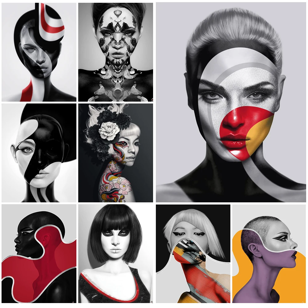 

Modern Magazine Girl Photography Model Nordic Poster Wall Art Canvas Painting Wall Pictures For Living Room Home Decor Unframed