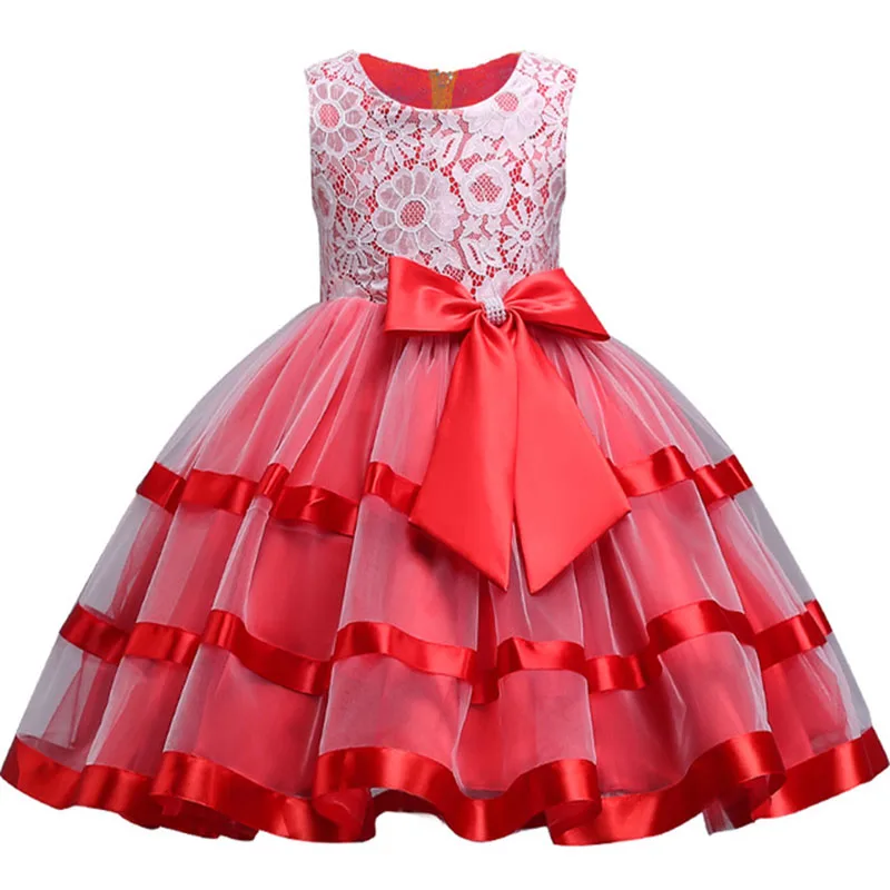 Baby Girls Dress Christmas Vestidos Costumes Princess Girl's Lace Flower Dresses Ball Gown Pageant Party Dress Children Clothing