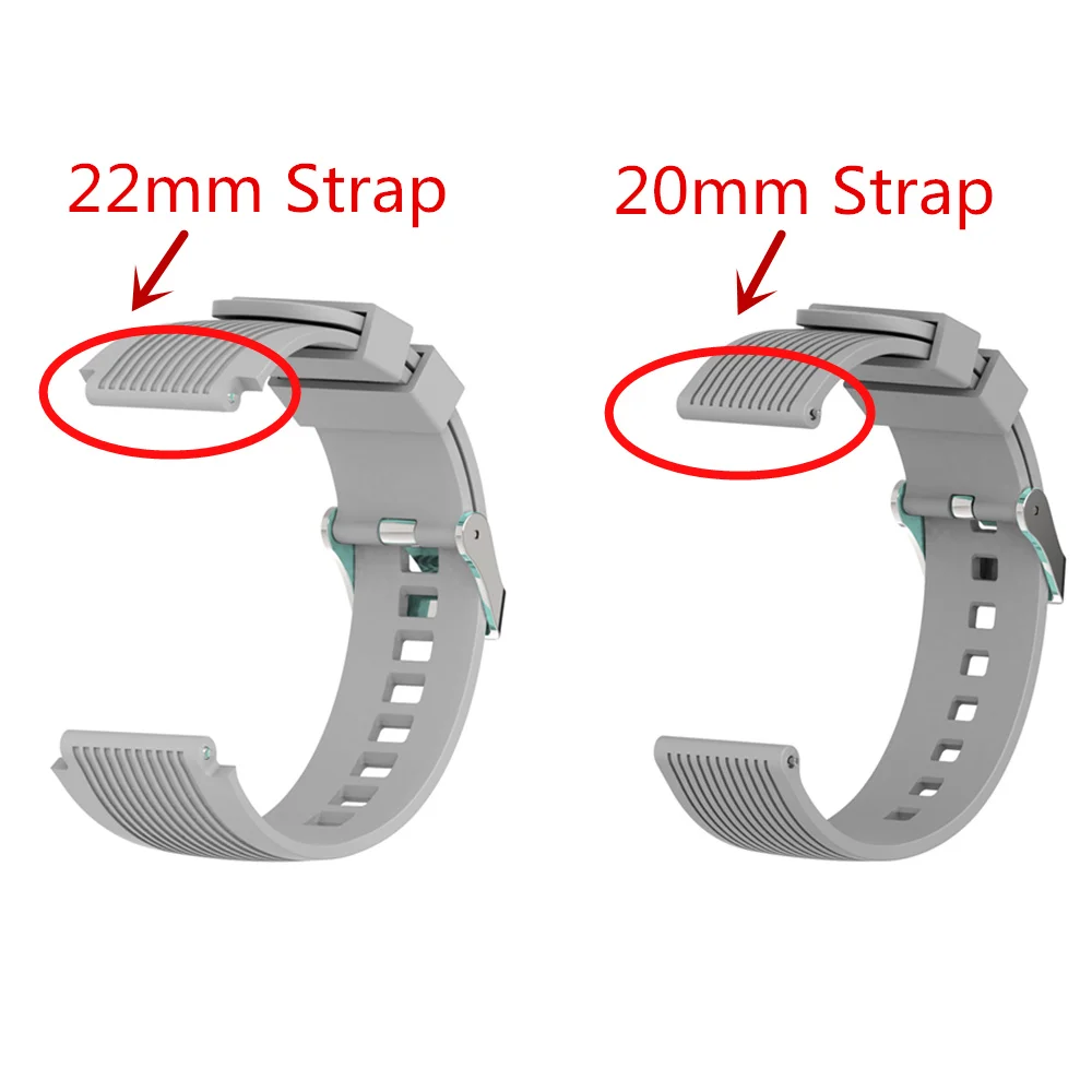 삼성 갤럭시 워치 용 시계 스트랩, 액티브 손목 밴드 실리콘 스트랩, 샤오미 어메이즈핏 빕/스트라토스, 화웨이 GT/매직 20/22mm