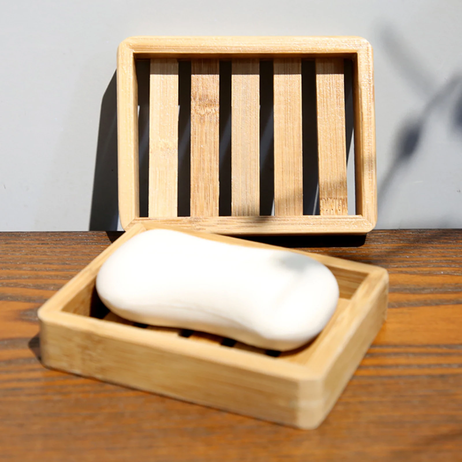 Bamboo Soap Dish Rustic Bar Soap Holder For Bathroom Sink Shower Kitchen Natural Wooden Tray For Soap Sponges