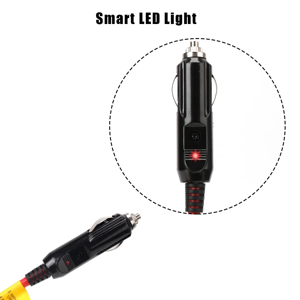 3.6 متر كابل سيارة محول الطاقة موسع 15A فيوز مؤشر 12ft الحبل تمديد 12 فولت 24 فولت شواحن السيارات ولاعة السيجار المقبس التوصيل