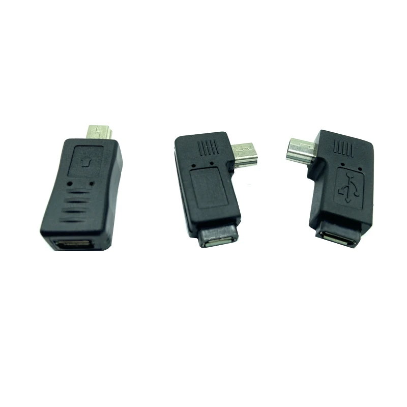 90 Degree Left Right  Angle Mini USB Type A Male To Micro USB B Female  Adapter