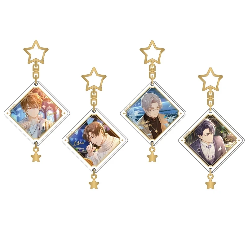 

Love Game Tears of Themis Cosplay Diy Pendant Anime Acrylic Star Keychain Vilhelm Marius Artem Xiayan Metal Decoration Halloween