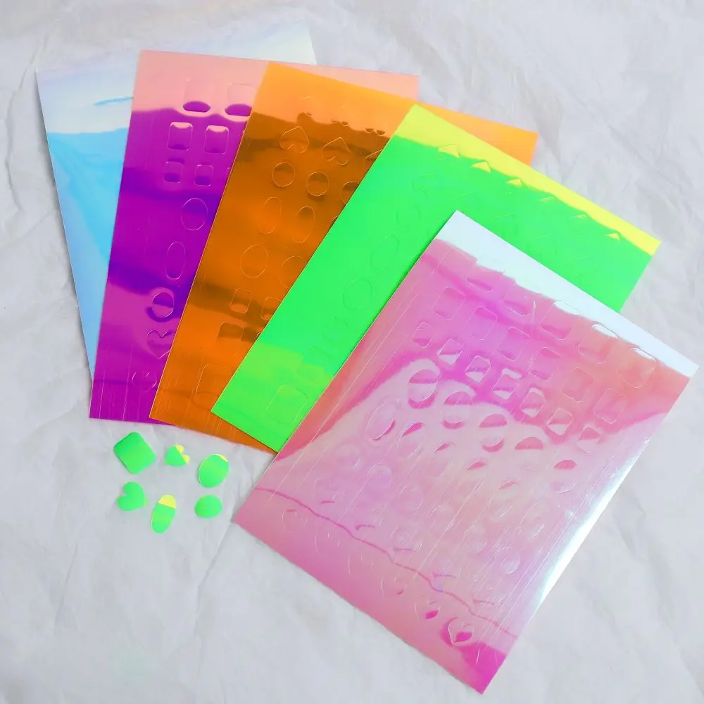 

1PC Nail Art Aurora Ice Cube Cellophane Transfer Laser Jewelry Candy Stickers Cropped Paper Chameleon Manicure Decorations