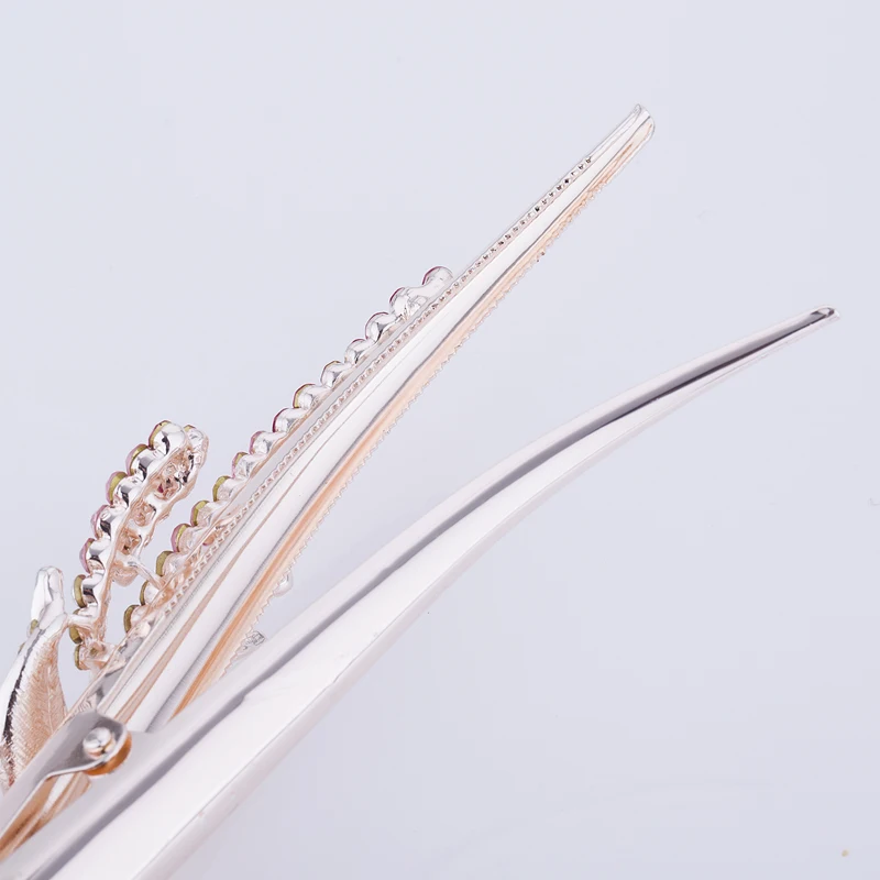 مشبك شعر معدني مذهل للنساء ، مشبك شعر كريستالي ، مشبك شعر من نوع Ibc ، إكسسوارات شعر