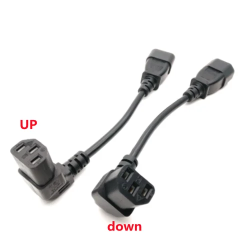fengyidz IEC 320 C14 Male to C13 Female PLug PDU/UPS Extension Power cable Connector Up/Down 90 degrees right angle 1 pcs