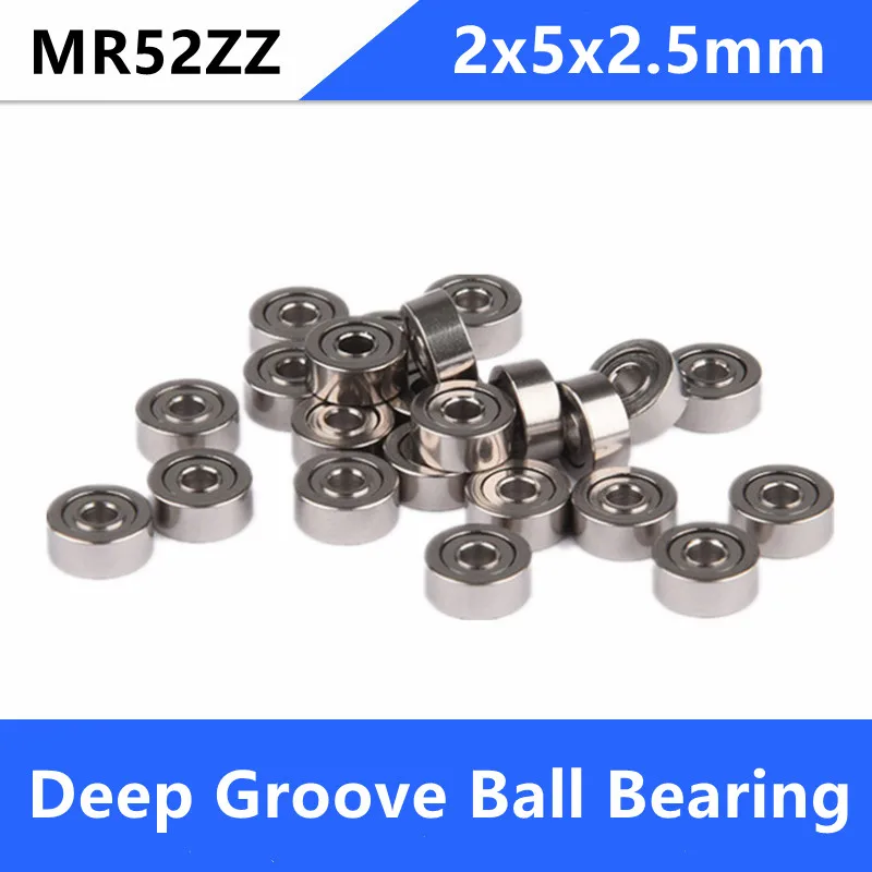 50-500 Stück Miniaturlager MR52ZZ 2x5x2,5mm L-520ZZ Rillenkugellager 2*5*2,5 mm Vollkugellager MR52-2Z – Detail 1