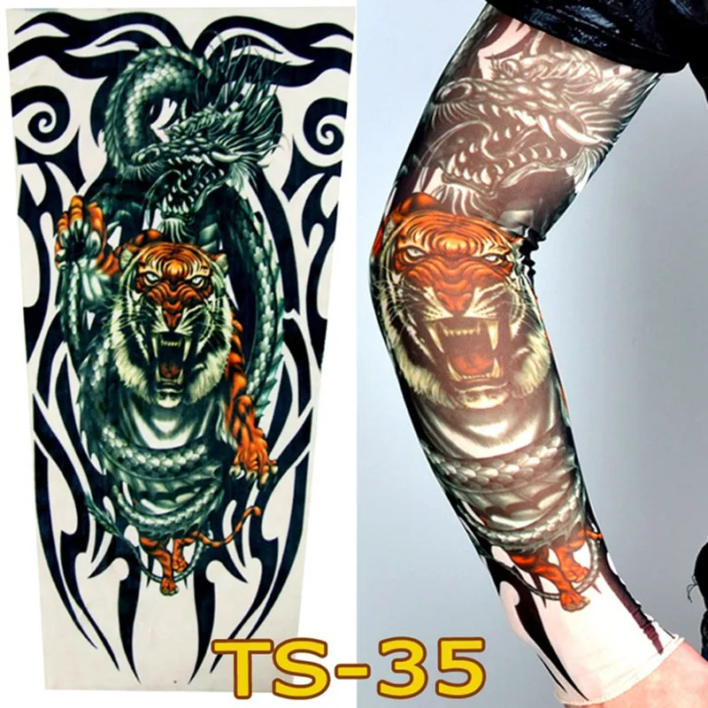 Unisex 3D Tattoo Arm Sleeves Outdoor Cycling Sleeves Sun Protection, Bike Basketball Compression Arm Warmers, Ridding Cuff Sleev