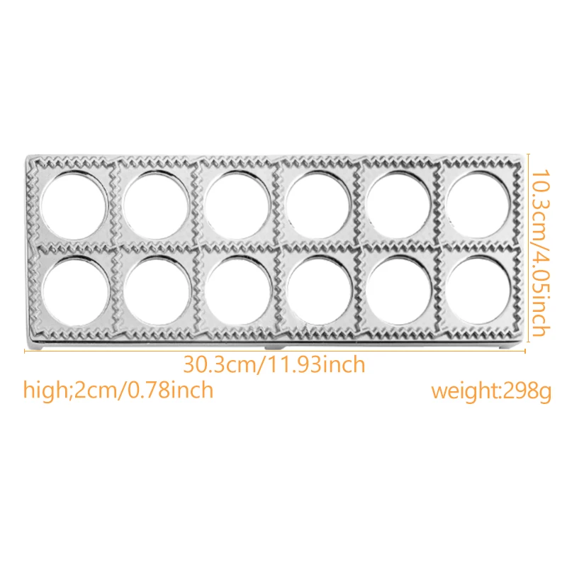 Plastic And Alloy Ravioli Maker 12 Holes Ravioli Mold Tray Pelmeni Pasta Maker Kitchen Aid Pasta Tool Dumplin Mould Press 0116