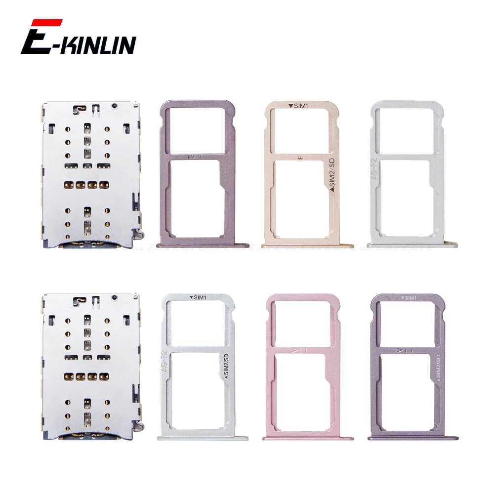 Micro SD Sim Card Tray Connector Holder Slot Reader Container Socket Adapter For HuaWei P9 Plus VIE-AL L09 L29 Replacement Parts