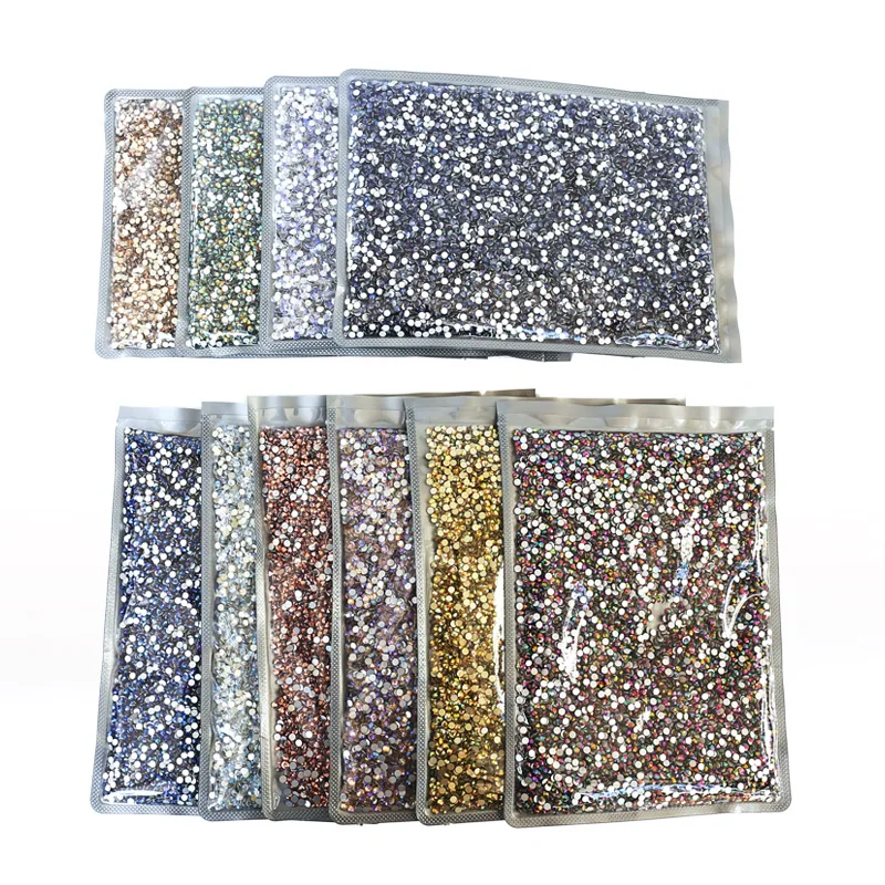 Wholesale Novel Color Coatings SS3-SS30 Non Hot Fix Rhinestone In Bulk Big Package FlatBack Crystal Strass Glitter Stone Garment