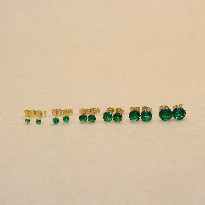 20 Farben, 3 mm, AAA-Qualität, runde, farbenfrohe Zirkonia-Ohrstecker, Edelstahlnadel, hypoallergener Schmuck. – Detail 8