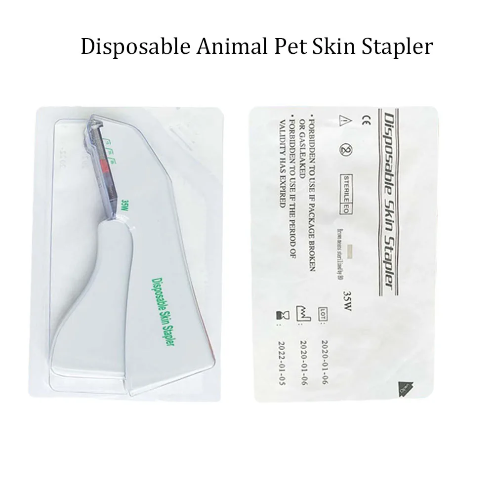 Animal Pet Use Disposable Skin Stapler, Stitching Machine, Stainless Steel Nails Wound Suture Machine, 35W, 1Pc