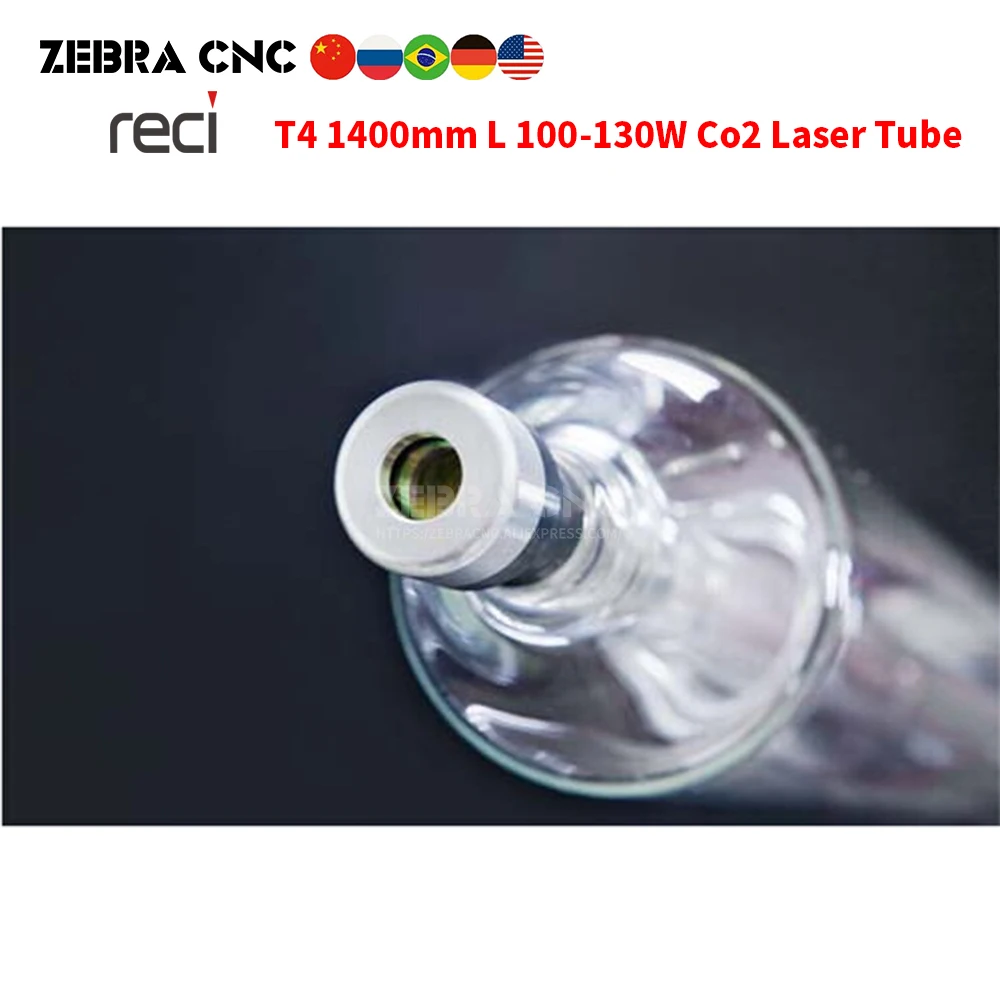 Reci t4 100w-130w comprimento do tubo do laser co2 1400mm dia 65mm para máquina de laser co2 tubo do laser selado de vidro substituir reci w4 z4 v4 s4