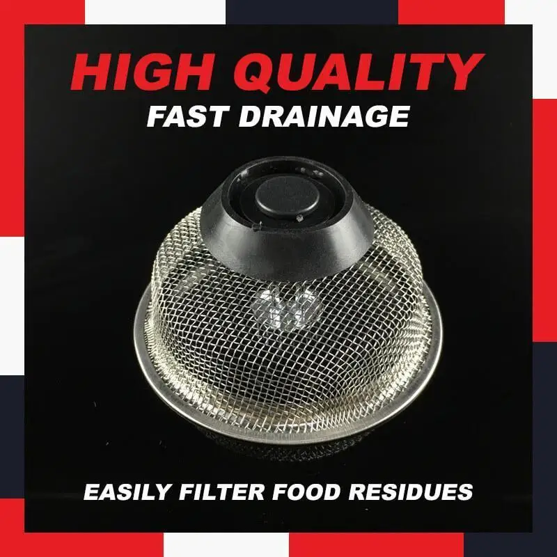 Stainless Steel Kitchen Sink Strainer Plug Water Basin Sink Drain Filter Basket Draine Accessories Floor Drain Mesh Sink Tool