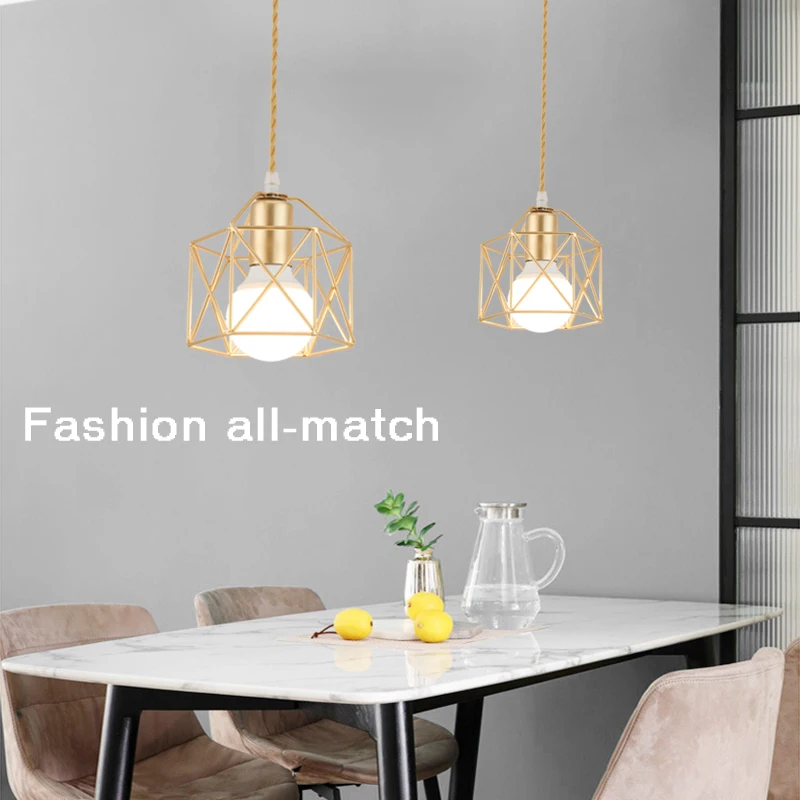 Retro E27 Pendant Lights for Corridor Aisle Gold Black Indoor Hanging Lighting Chandelier Lamps for Dinning Kitchen 110V 220V