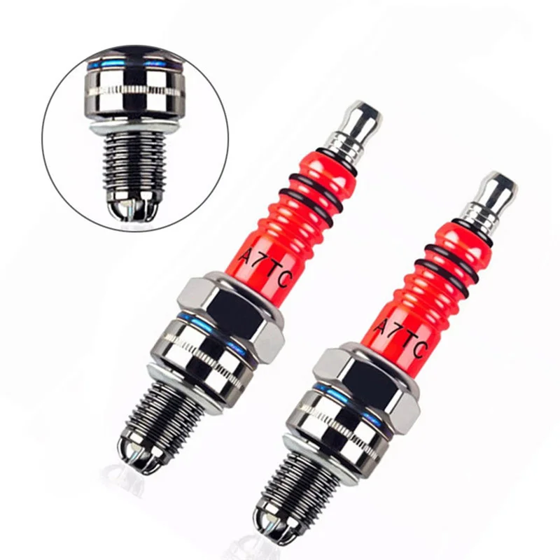 

High Performance Motorcycle Spark Plugs Accessories For 50CC-150CC ATV GY6 50cc 125cc 3-Electrode Spark Plug A7TC/A7TJC D8TJC