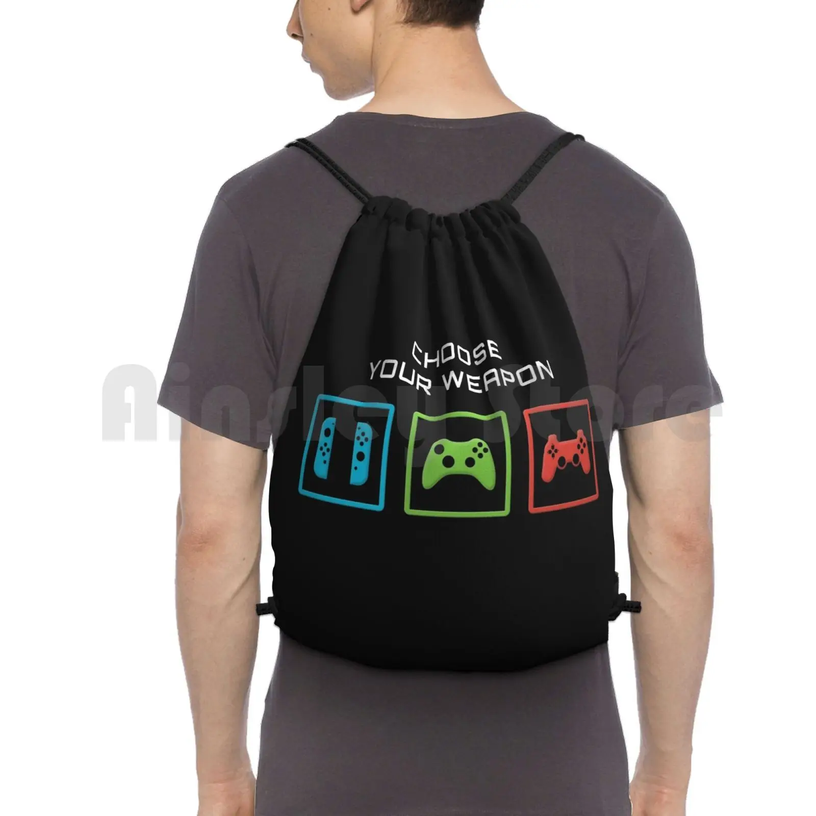 Choose Your Weapon Backpack Drawstring Bag Riding Climbing Gym Bag Choose Your Weapon Choose Your Weapon Game Games Gaming