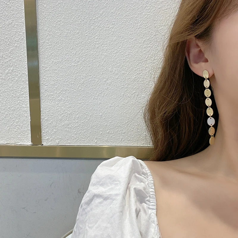 Fashion Jewelry Dangle Hot Selling Popualr Metal Alloy Gold Color Long Drop Earrings For Women Party Gifts Fine Accessories