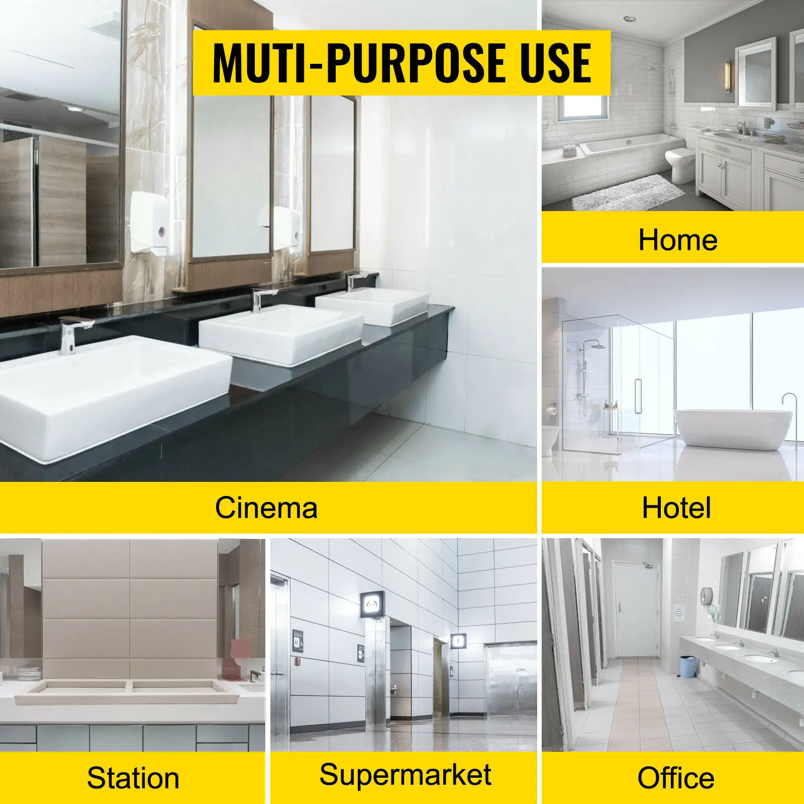 SucceBuy Máquinas de Secador de Mãos Automático Gato de Alta Velocidade Lâmina de Material Robusto e Seguro de Dupla Face para Banheiro Multicolorido