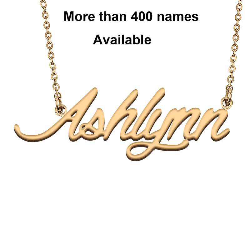 

Cursive Initial Letters Name Necklace for Ashlynn Birthday Party Christmas New Year Graduation Wedding Valentine Day Gift