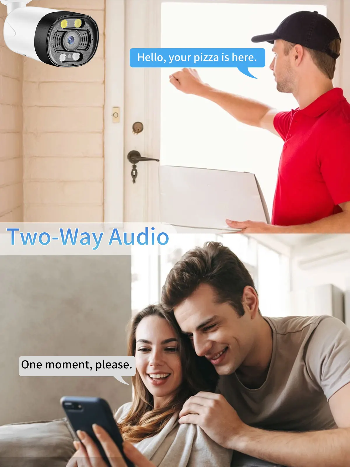 Gadinan 8MP 5MP IP Bullet Camera AI Motion Detection Two Way Audio Outdoor Waterproof Video Surveillance Home Security Camera