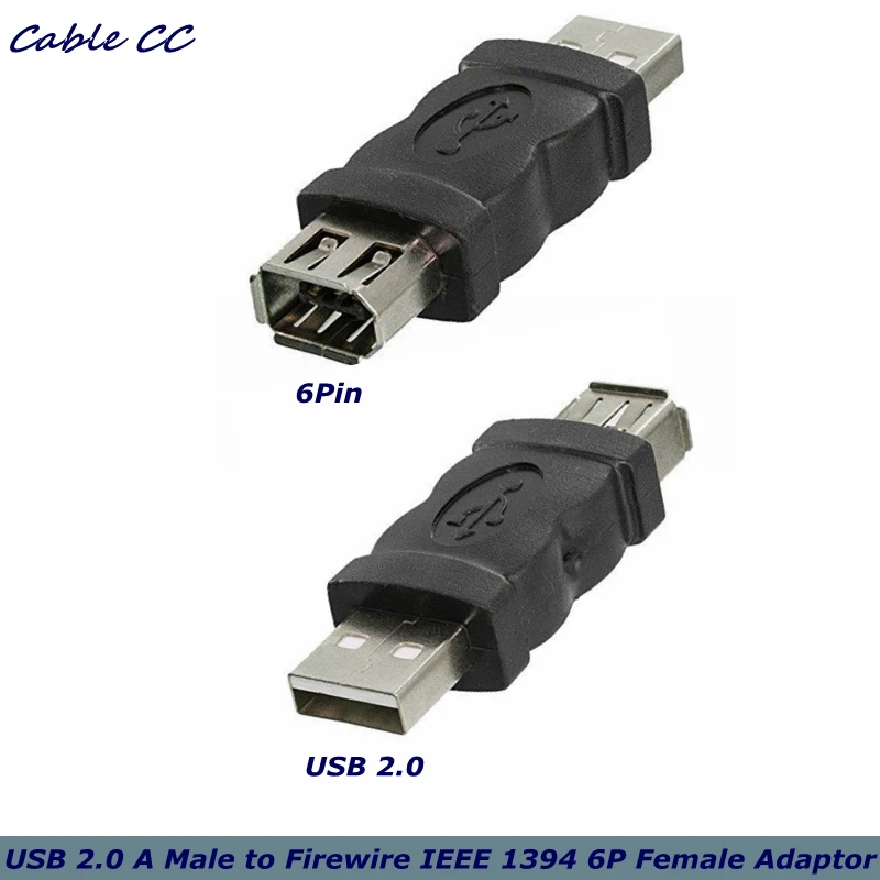 

Firewire IEEE 1394 6-pin female to USB 2.0 Type A male adapter adapter camera phone MP3 player PDA camera black