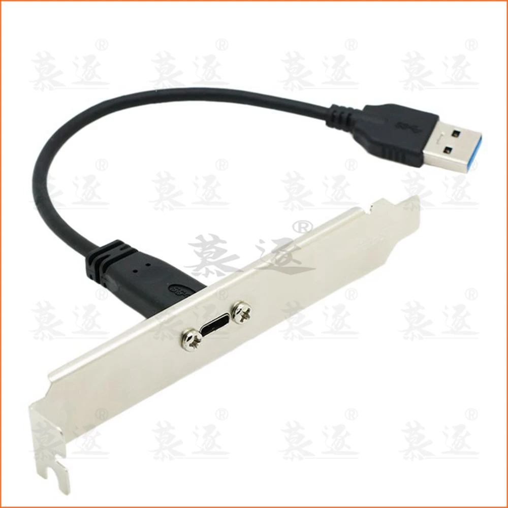 

0.2M USB 3.0 A Male to USB 3.1 Type-C type c USB-C Female HDD charging data connection Cable 20cm with Panel Mount Screw Hole