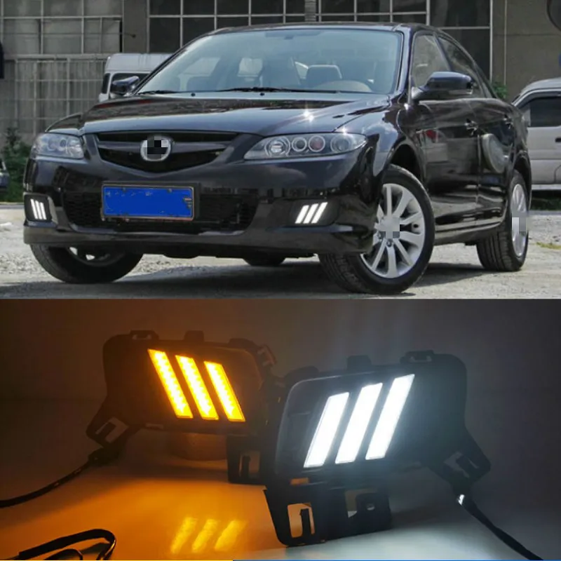 

2pcs For Mazda 6 Mazda6 2006-2015 LED DRL Daytime Running Light Daylight Waterproof Turn Signal lamp