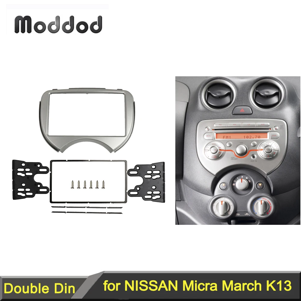 

Radio Fascia for NISSAN Micra March RENAULT Pulse 2 Din DVD Stereo Panel Dash Install CD Trim Kit Face Surround Android Frame