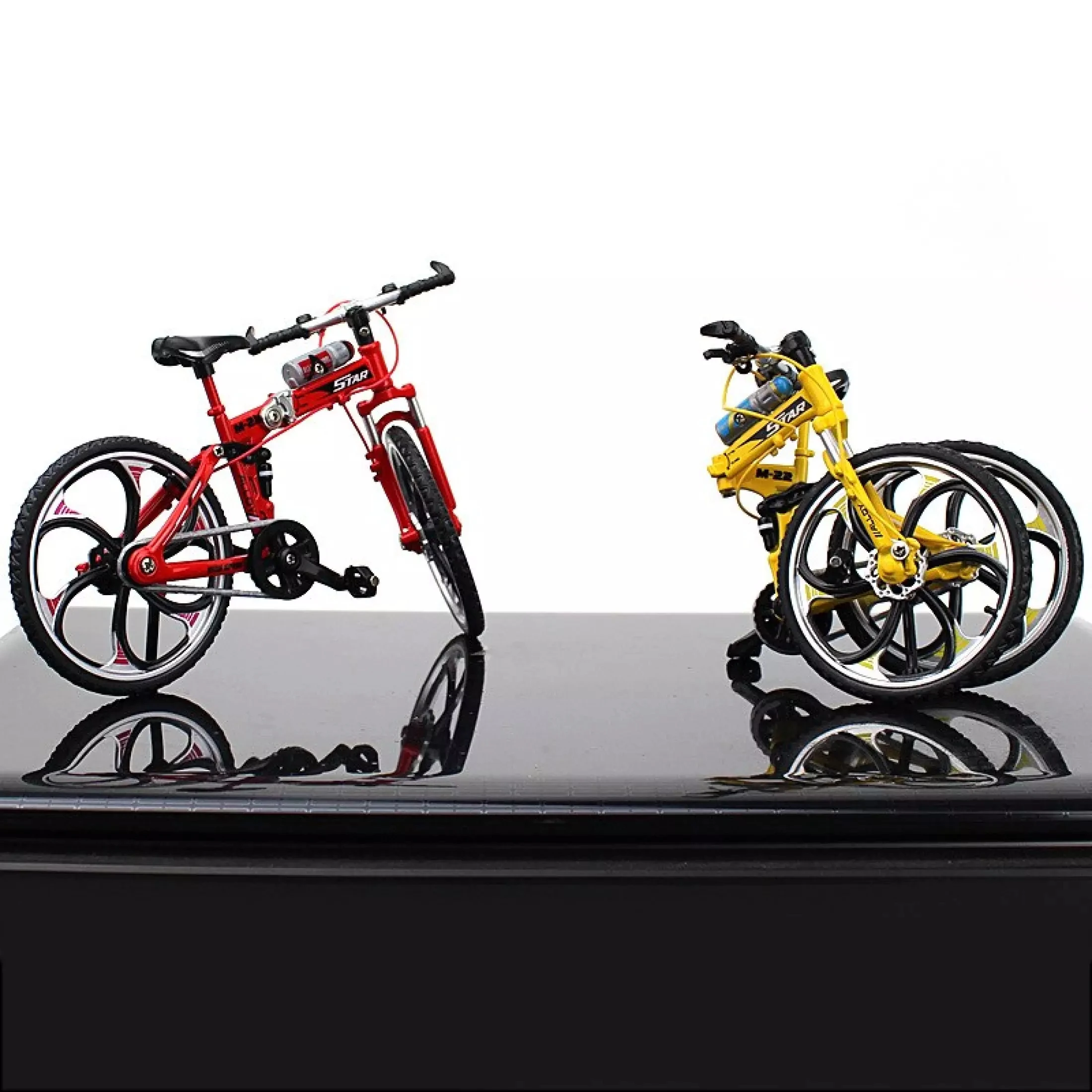 Mini Foldable Bicycle Model 1:8 Scale Metal Model Diecast City Vehicle Mountain Bike Simulation Alloy Toys Collection for Gifts