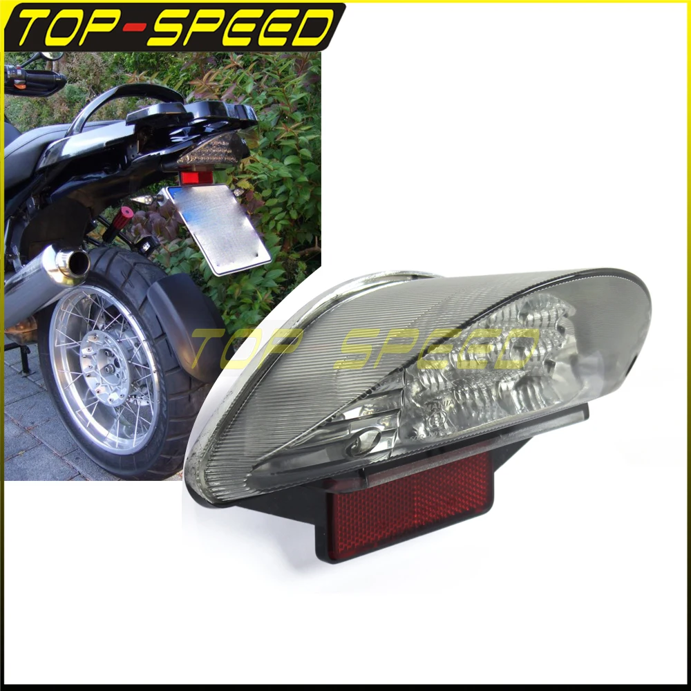 Motorbike Taillight LED Tail Brake Light Rear Lamp for BMW R1200GS F800 F650 GS R S ST Clear Lens License Plate Light E-mark