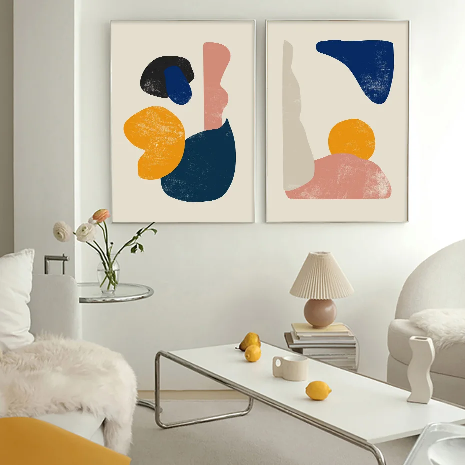 Abstract  Geometric Poster Canvas Painting Wall Art Prints Morden Color Block Picture For Living Room Bedroom Home Decoration